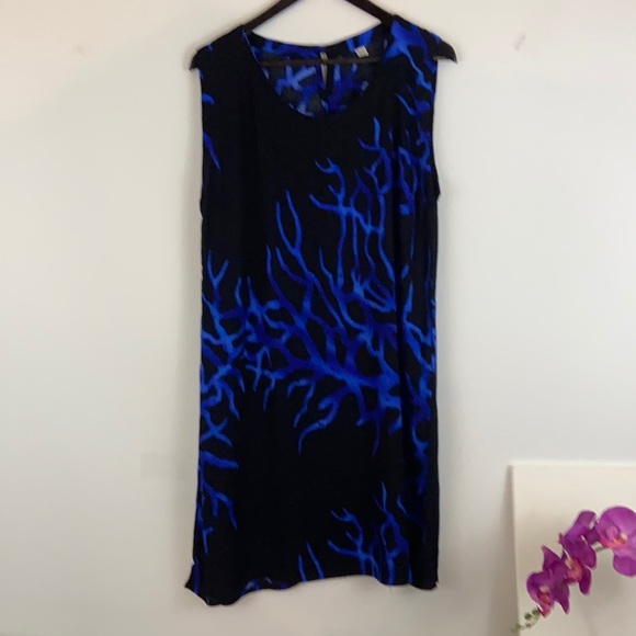 None Dresses & Skirts - Women’s Sleeveless Blue and Black Dress